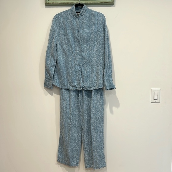 Vintage Simone Chin Chin cotton 2 piece set heathered blue women’s set medium - Picture 1 of 11